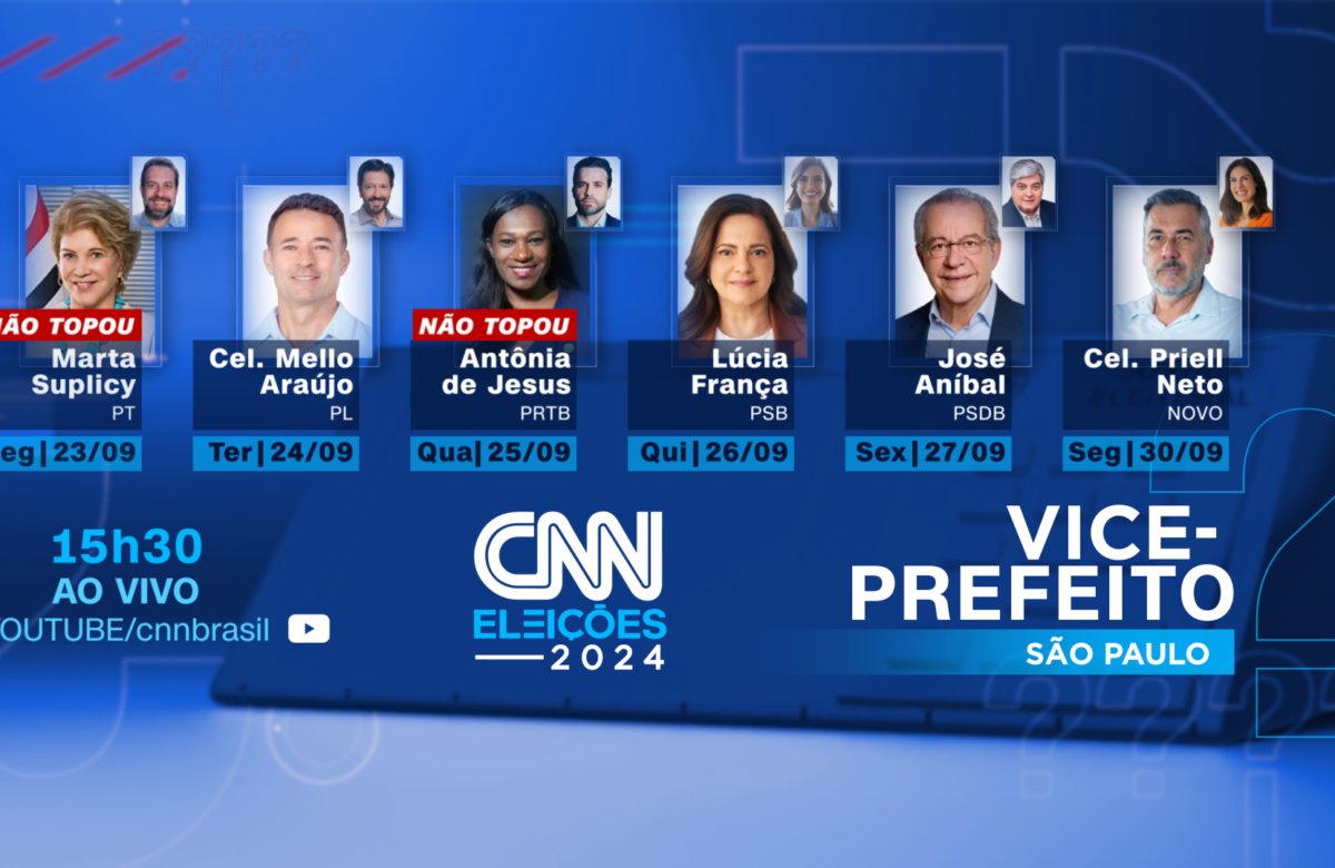 CNN inicia série de entrevistas com candidatos a vice-prefeito de São Paulo