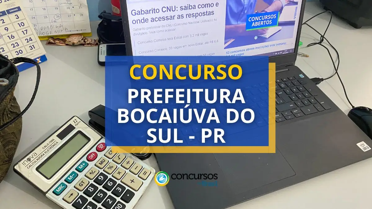 Concurso Bocaiúva do Sul – PR: até R$ 10,7 mil mensais