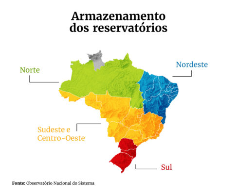 Imagem mapa arte subsistemas elétricos Brasil