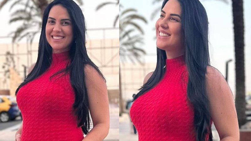 Grávida, Graciele Lacerda impressiona ao exibir barrigão em look justo: ‘Cresceu’