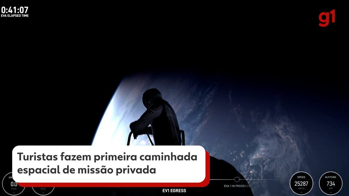 Polaris Dawn: turistas fazem primeira caminhada espacial de missão privada