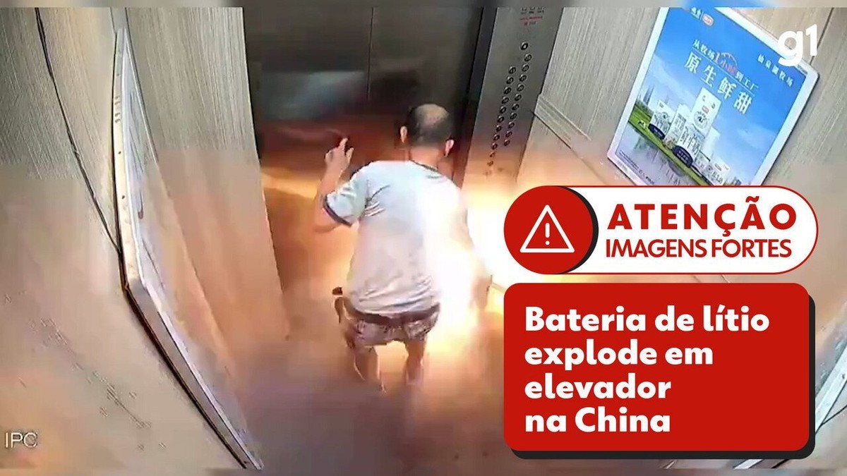 Vídeo mostra bateria de lítio explodindo em elevador da China; saiba como evitar acidentes | Educação