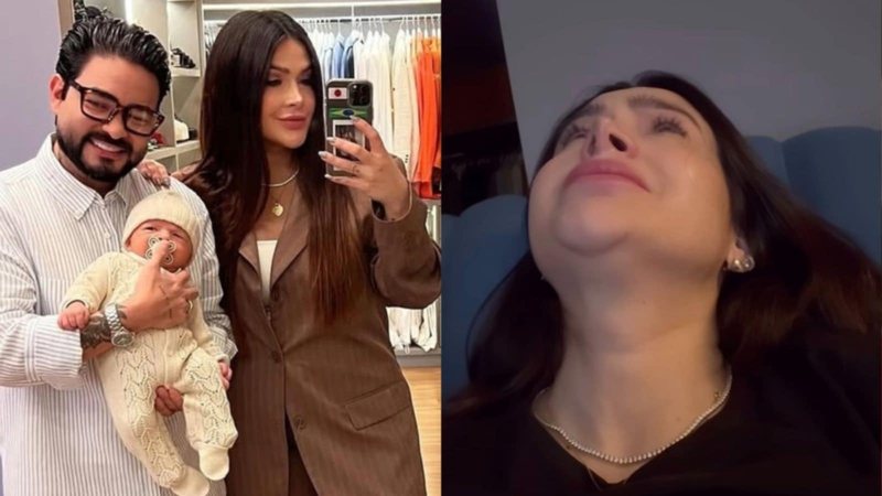 Esposa de Yudi Tamashiro chora ao falar de cirurgia do filho: ‘Medo’
