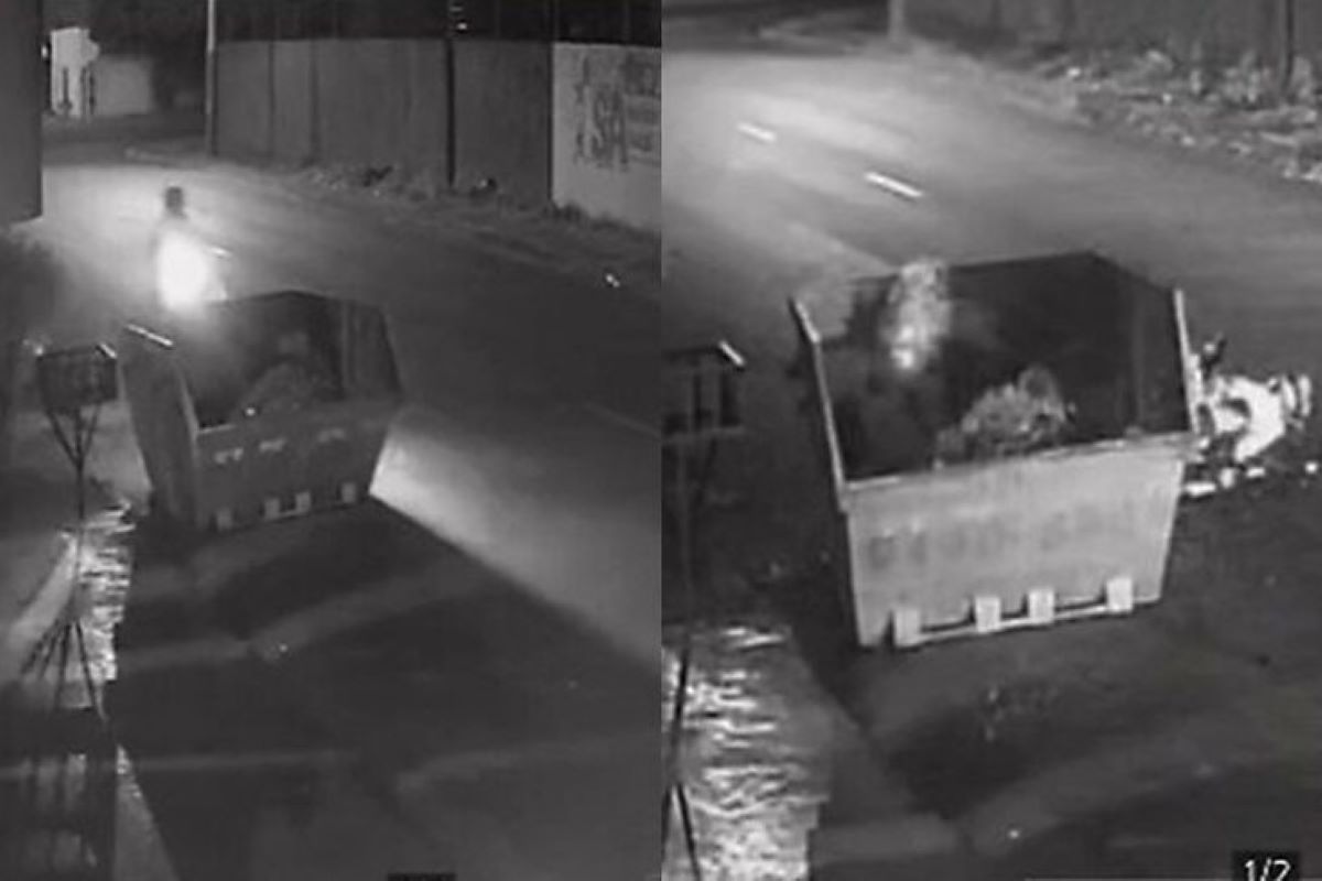 Motociclista morre ao bater em caçamba em Campo Grande (MS). Vídeo