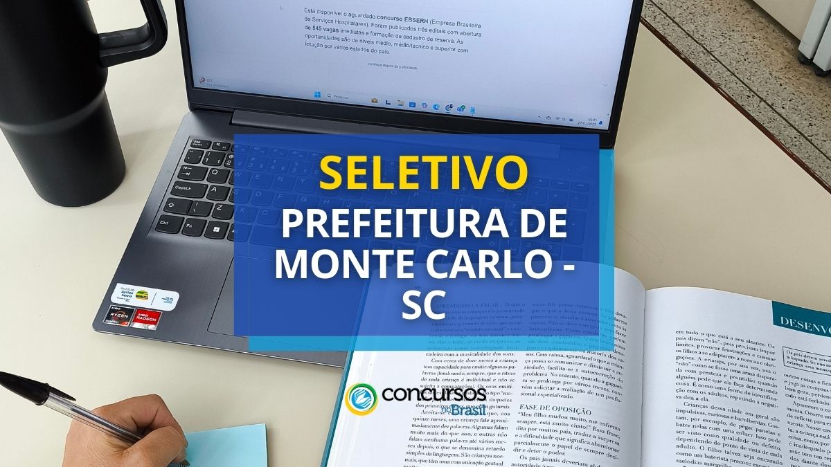 Prefeitura de Monte Carlo – SC abre novas vagas em seleção