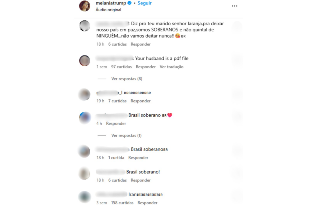'Diz pro seu marido, o Senhor Laranja, nos deixar em paz': brasileiros invadem posts de Melania após Trump fechar comentários