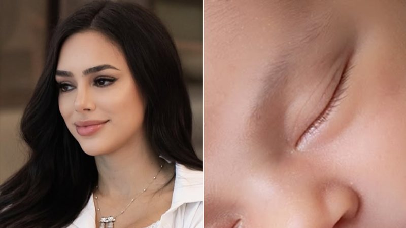 Bruna Biancardi exibe foto do ensaio newborn da filha Mel
