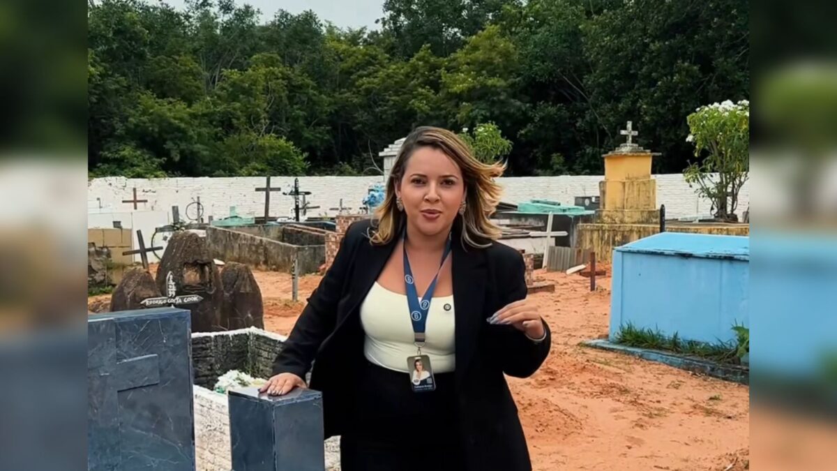 Corretora de imóveis viraliza com vídeo em cemitério: “ideal para marido infiel”