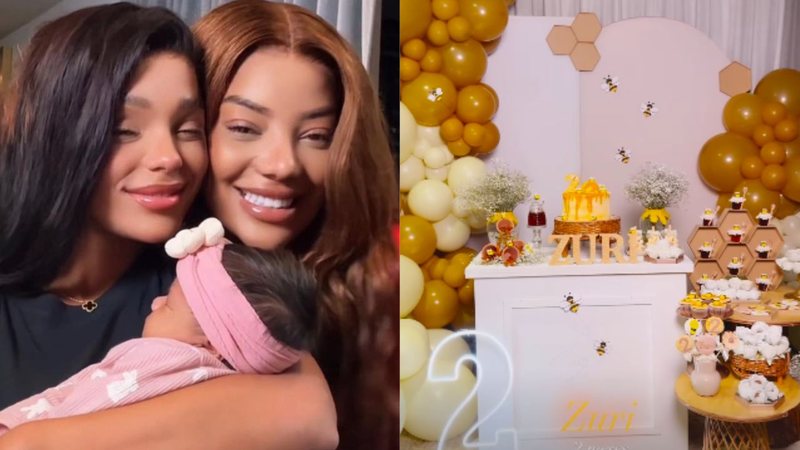 Ludmilla e Brunna mostram decoração do mêsversário temático da filha; veja