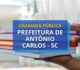 Prefeitura de Antônio Carlos – SC divulga chamada pública