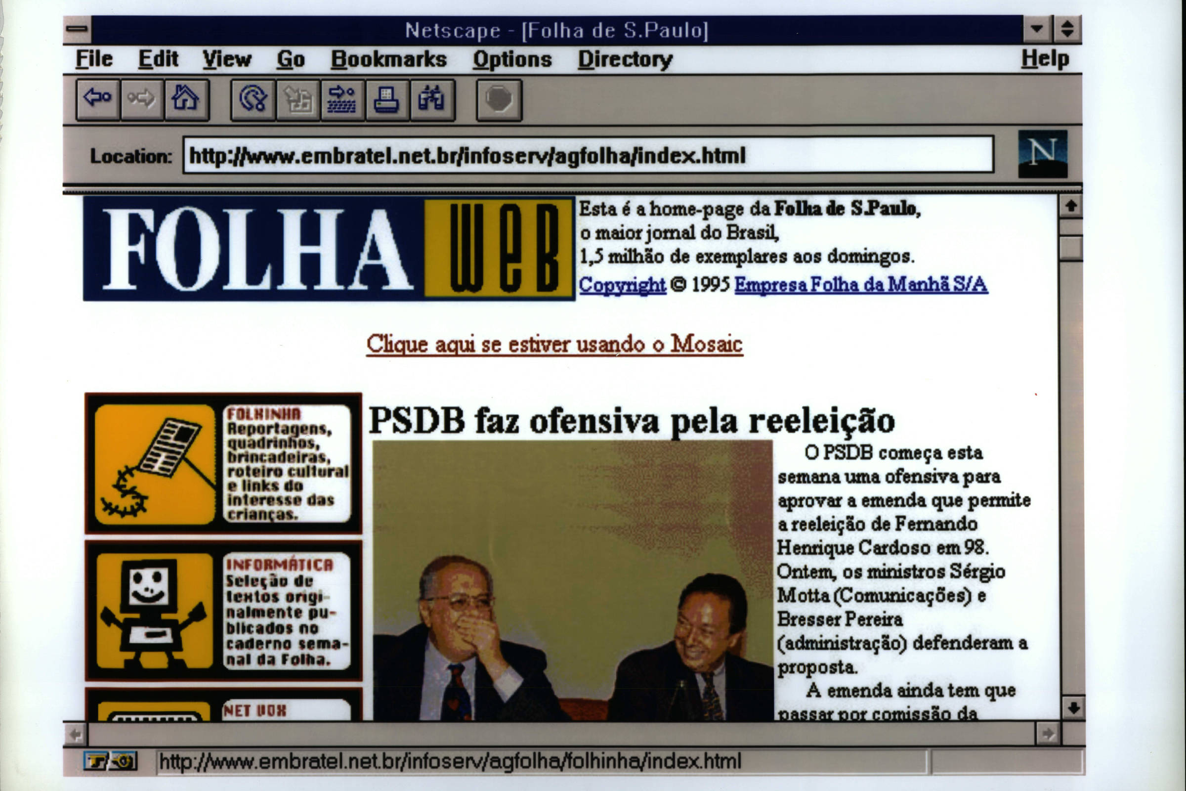 Site da Folha faz 30 anos – 08/07/2025 – Poder