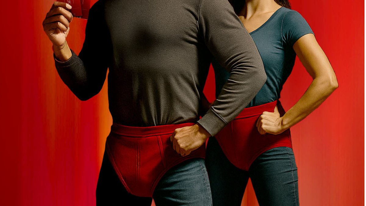 ingresso para quem for com cueca por cima da calça